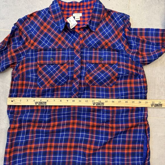 J. Crew Tartan Plaid Flannel Shirt Dress - Blue/Red - Size M - NWT - Picture 5 of 8